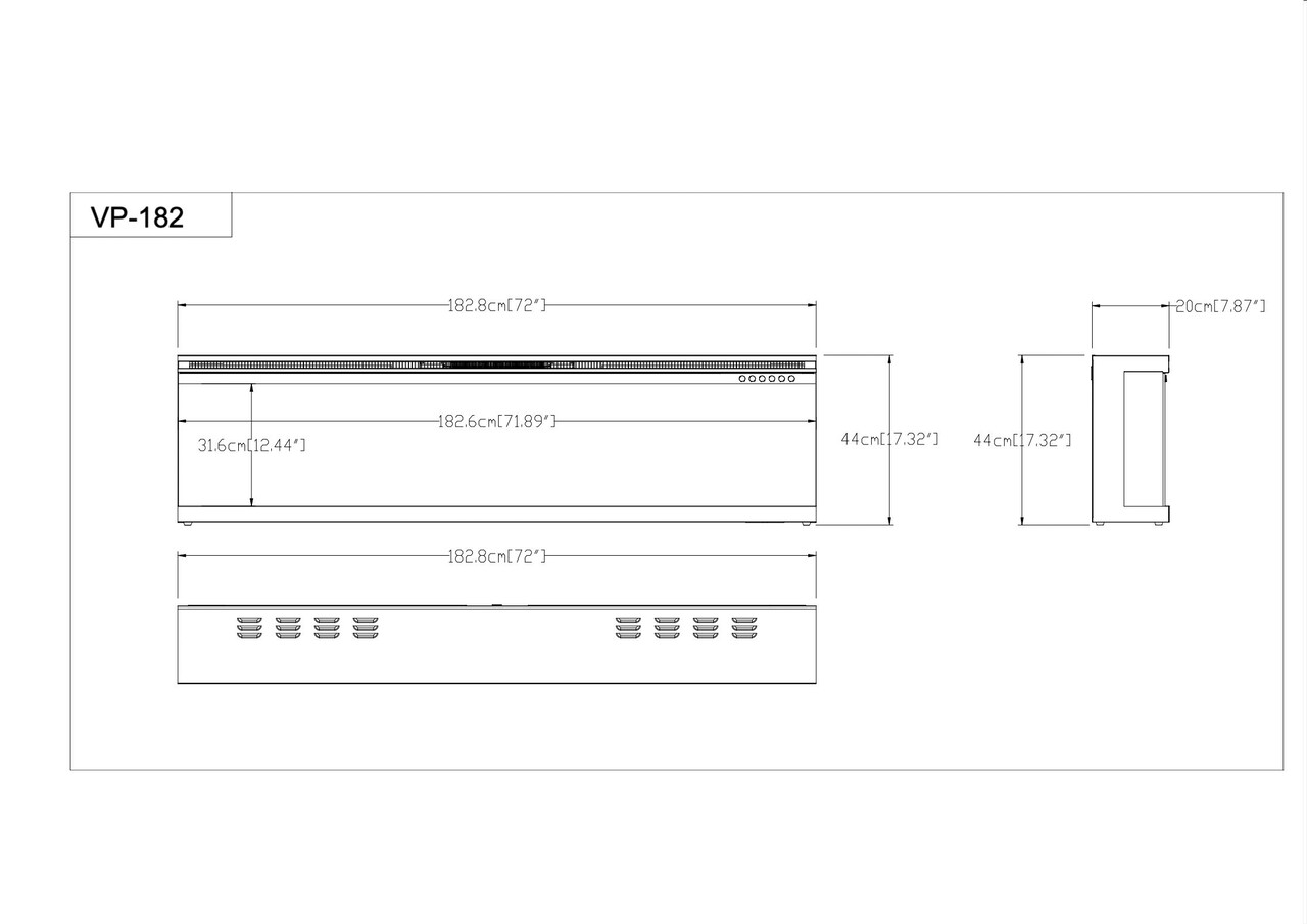 Valerio Fire Valerio Fire PLATINA 3-zijdige elektrische haard   72 inch - 182cm Valerio Fire Valerio Fire PLATINA 3-zijdige elektrische haard   72 inch - 182cm