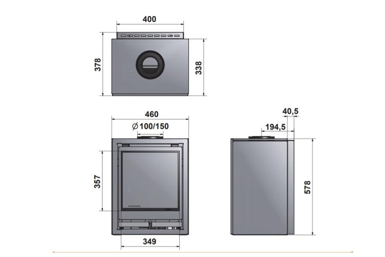 Wanders Fires & Stoves Wanders Square 40 Wall gas