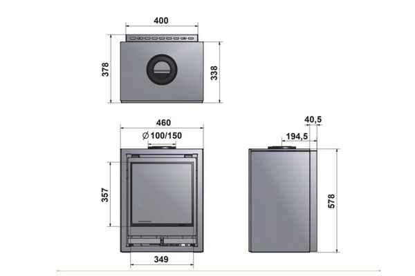 Wanders Fires & Stoves Wanders Square 40 Wall gas