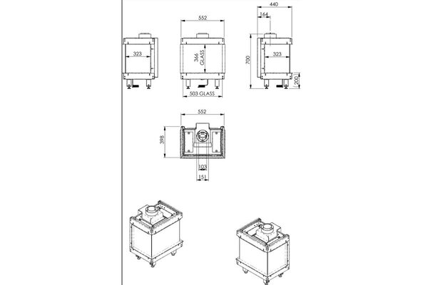 Wanders Fires & Stoves Wanders Danta 500 driezijdig