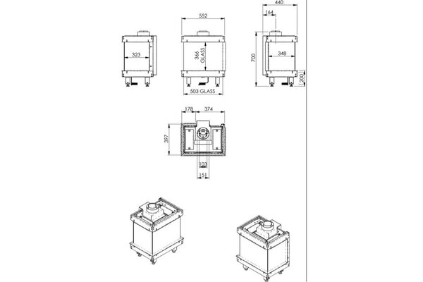 Wanders Fires & Stoves Wanders Danta 500 vierzijdig