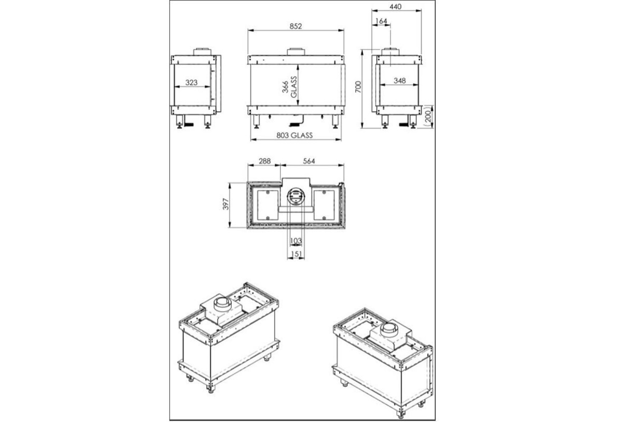 Wanders Fires & Stoves Wanders Danta 800 vierzijdig