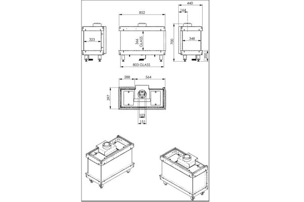 Wanders Fires & Stoves Wanders Danta 800 vierzijdig