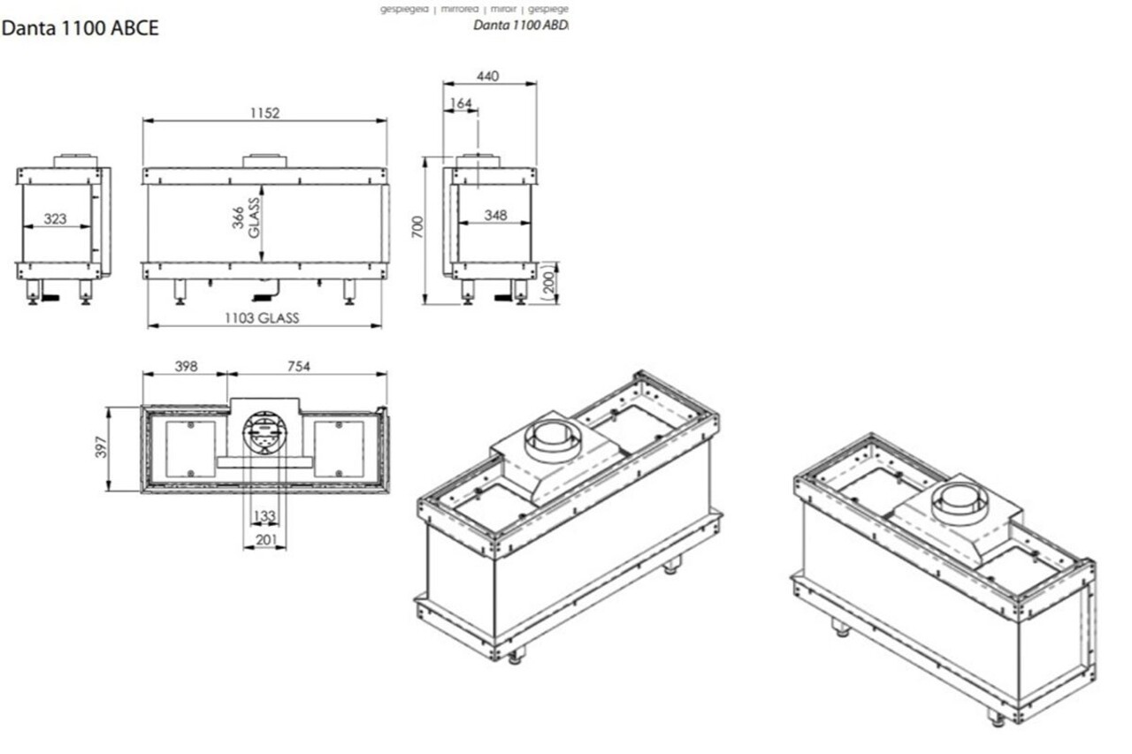 Wanders Fires & Stoves Wanders Danta 1100 vierzijdig