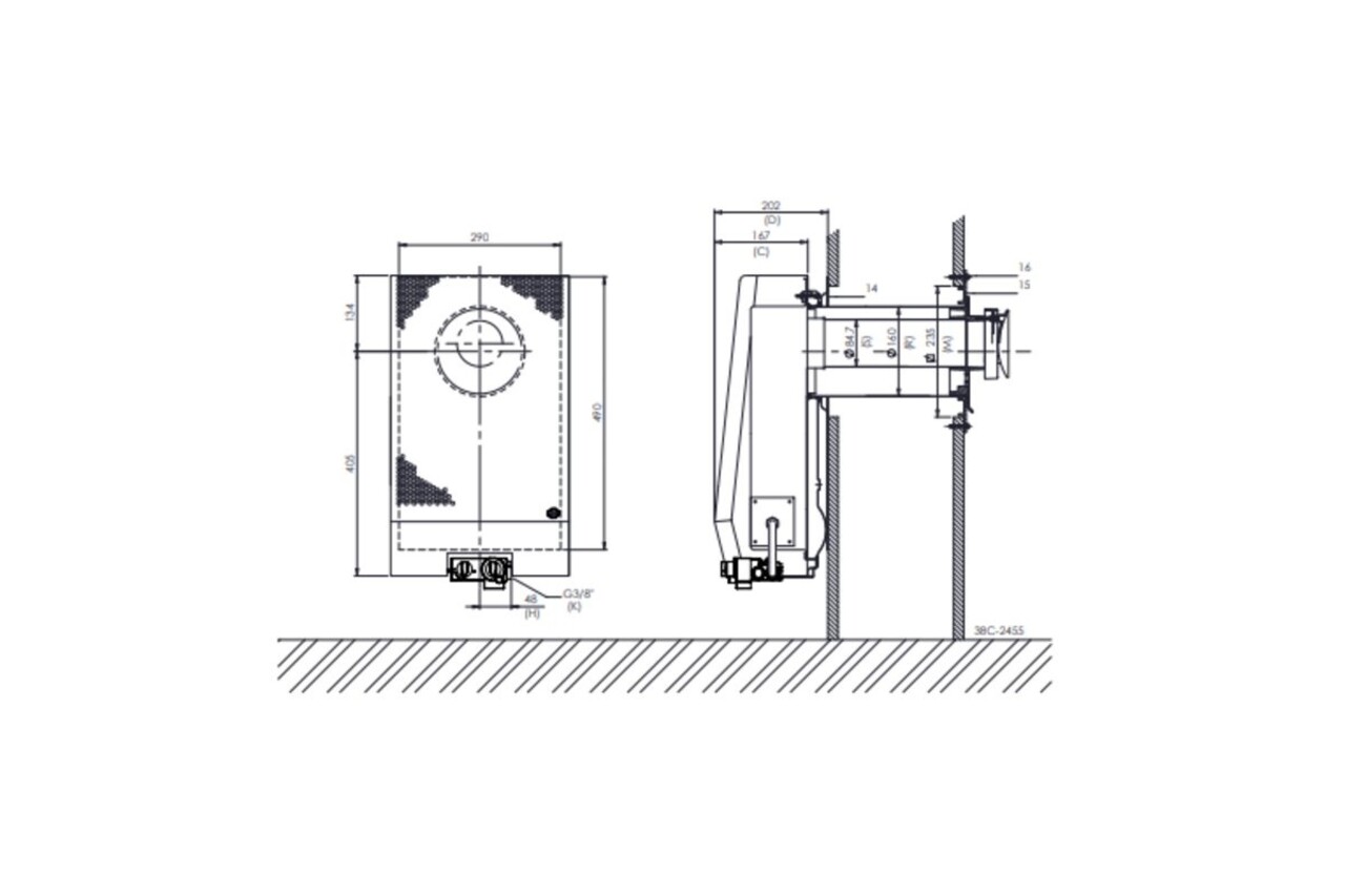 Dru DRU Art 2 gevelkachel excl. muurdoorvoer
