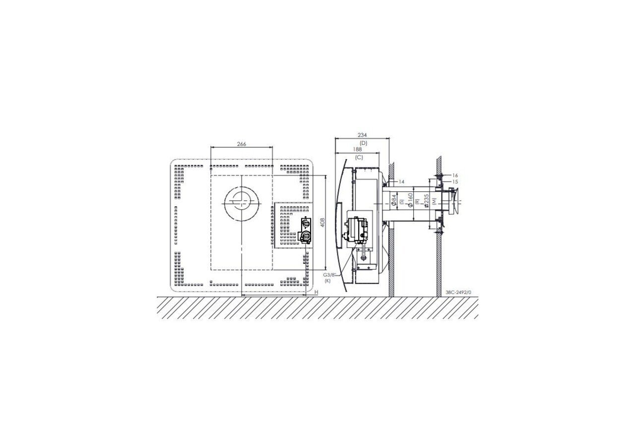 Dru DRU Style 4 gevelkachel incl. muurdoorvoer