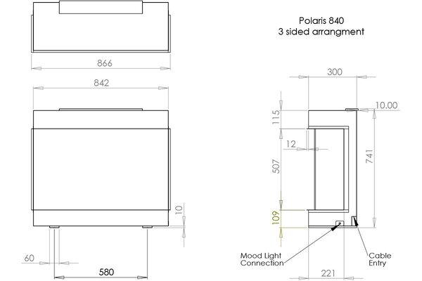 Charlton & Jenrick Charlton & Jenrick Polaris   840mm Elektrische Haard 3/S