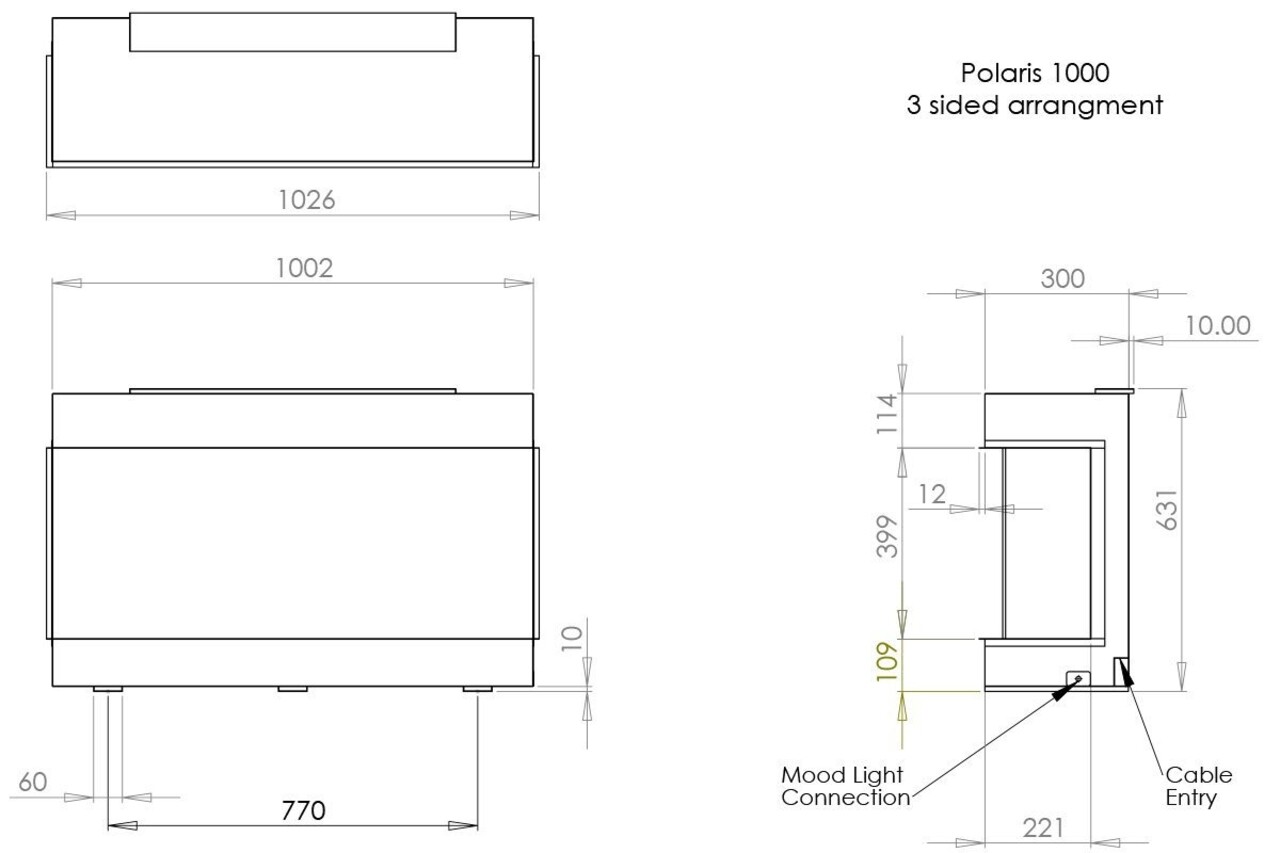 Charlton & Jenrick Charlton & Jenrick Polaris 1000mm Elektrische Haard 3/S