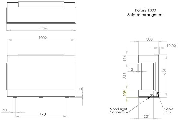 Charlton & Jenrick Charlton & Jenrick Polaris 1000mm Elektrische Haard 3/S