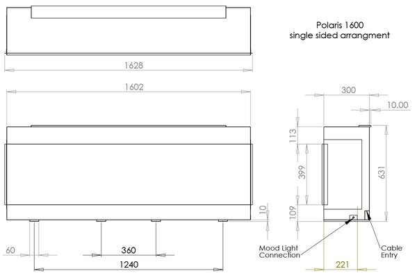 Charlton & Jenrick Charlton & Jenrick Polaris 1600mm Elektrische Haard Front Charlton & Jenrick Charlton & Jenrick Polaris 1600mm Elektrische Haard Front