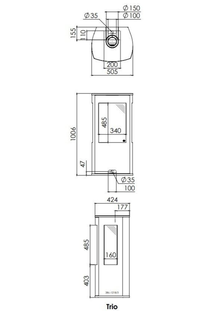 Dru DRU Trio gaskachel