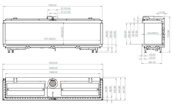 Element4 Element4 Summum 190 3-zijdige haard