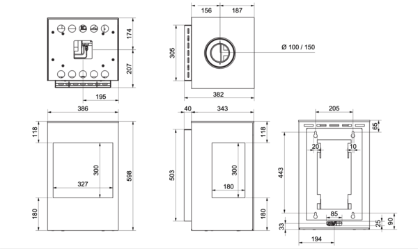 Wanders Fires & Stoves Wanders Onyx Wall gaskachel