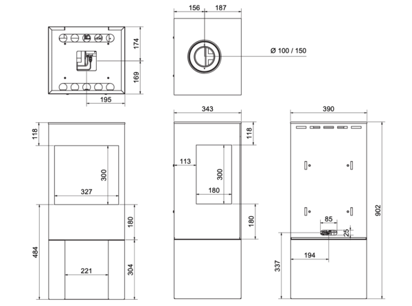 Wanders Fires & Stoves Wanders Onyx Base gaskachel