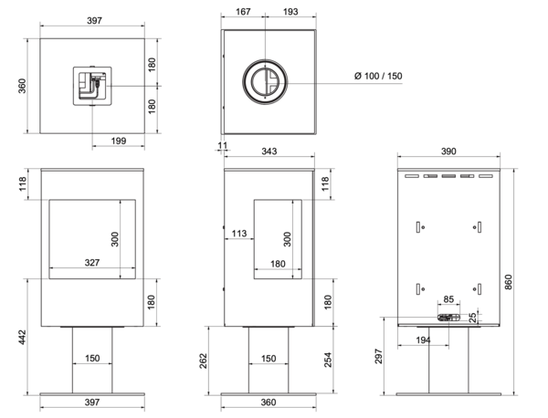Wanders Fires & Stoves Wanders Onyx F gaskachel