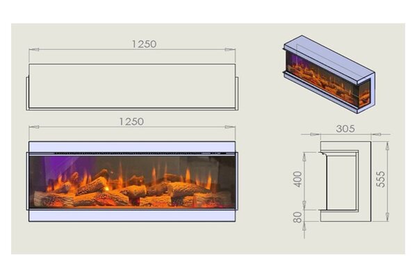 Charlton & Jenrick Charlton & Jenrick 4D Ecoflame i-1250e Deep Smart App 3/S