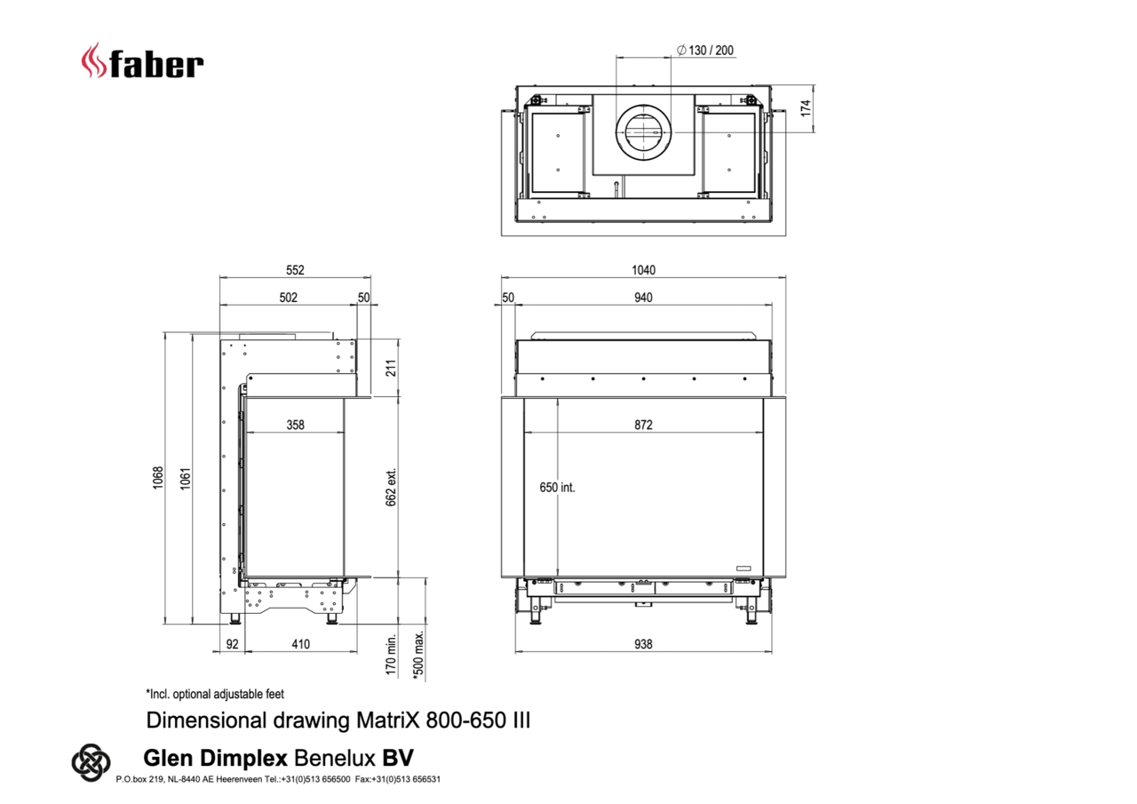Faber Faber Matrix Hybrid 800/650 III driezijdig Faber Faber Matrix Hybrid 800/650 III driezijdig