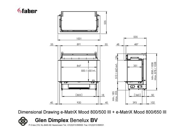 Faber Faber e-MatriX Mood 800/500 III Driezijdig