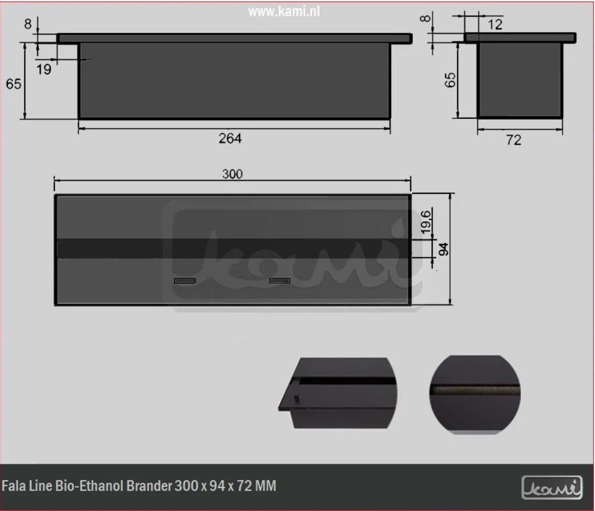 Wild Flame Line Brander met schuifbare deksel