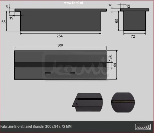 Wild Flame Line Brander met schuifbare deksel