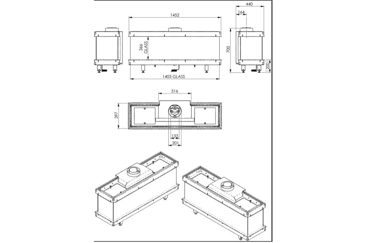 Wanders Fires & Stoves Wanders Danta 1400 vierzijdig
