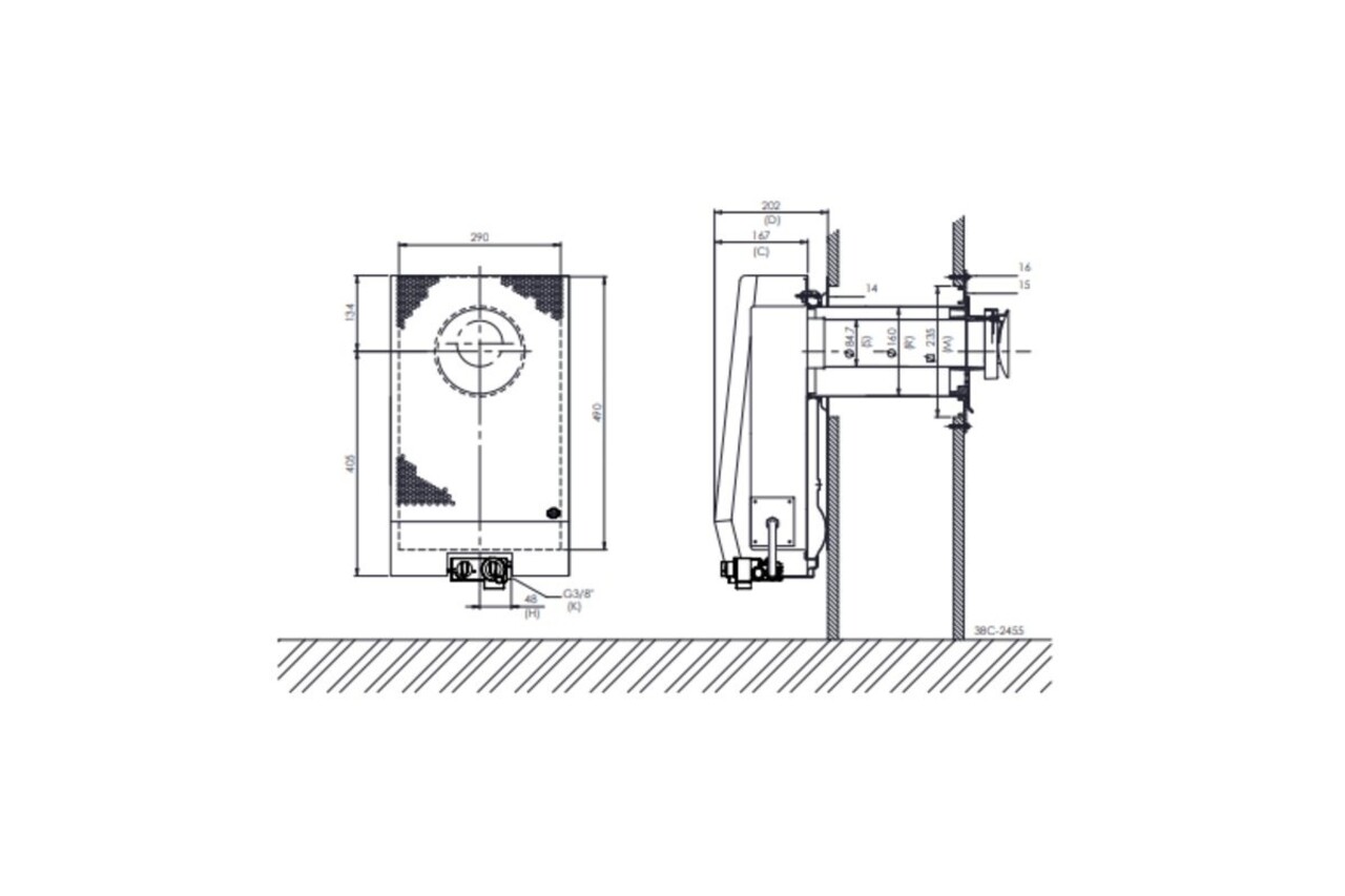 Dru DRU Art 2 gevelkachel excl. muurdoorvoer