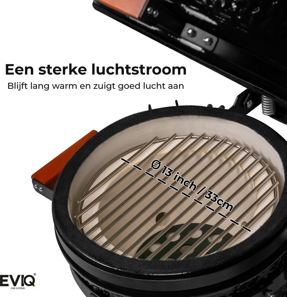 EVIQ EVIQ - BBQ - Kamado - 13" - Grillmaster - Houtskoolbarbecue – Keramisch