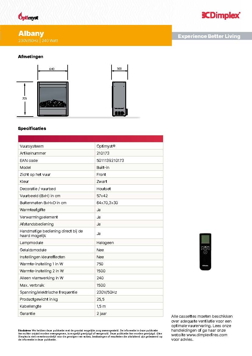 Afmetingen en specificaties