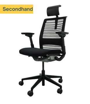 Steelcase Think V2 Bürodrehstuhl | Schwarz | Mit Kopfstütze