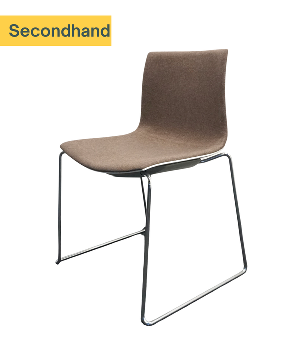 Arper Arper Catifa 46 Design-Stühle | Braun / Weiß | Gepolstert