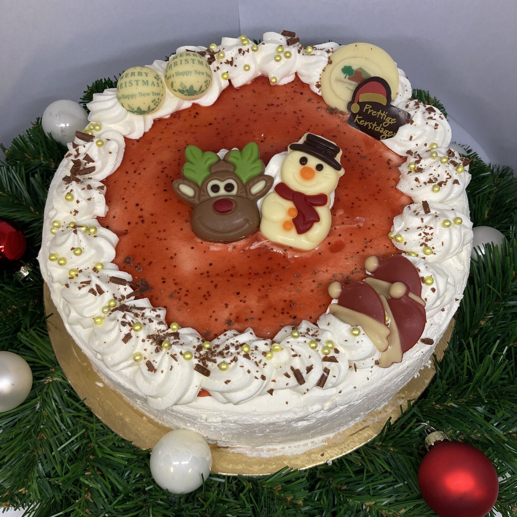 IJstaart: Yoghurt Aardbei - Witte Chocolade