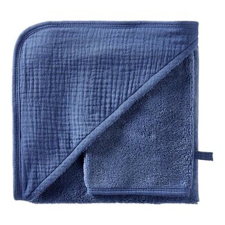 BB&co Badcape + washand blauw