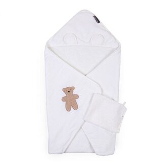 childhome Baby badcape + washandje teddy