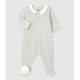 petit bateau Fluwelen babypyjama - beluga