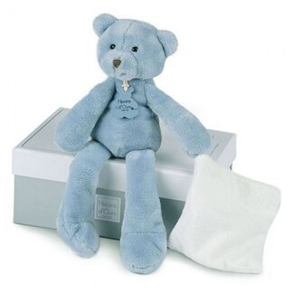 Doudou ours bleu