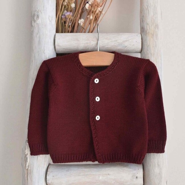 Cardigan met knoopjes - bordeaux