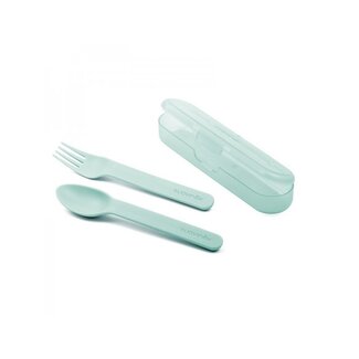 suavinex Cutlery set with case - green