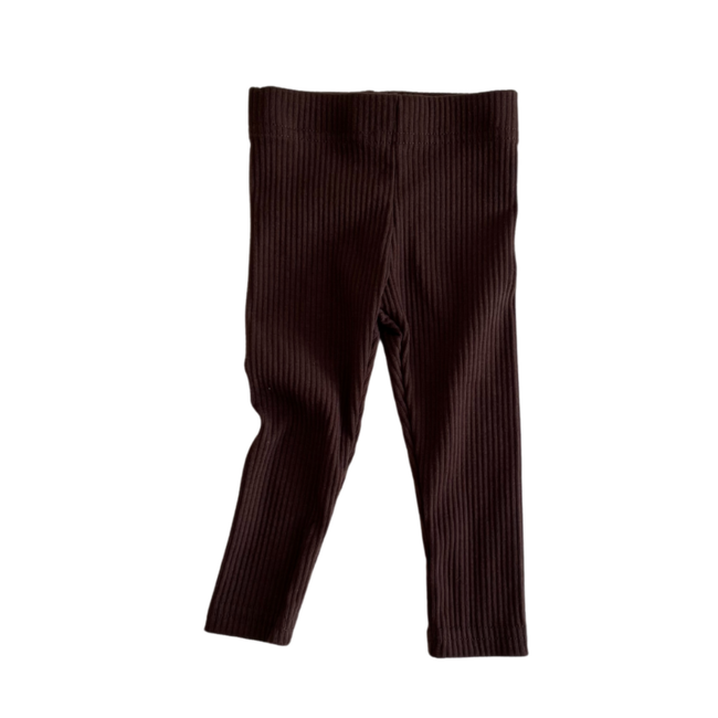 Ribbed leggings - brown