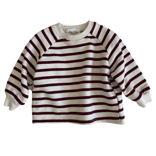 Little Prince London Sweatshirt - maroon stripes