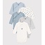 petit bateau Set van 5 babybody's - met lange mouwen met blauw thema