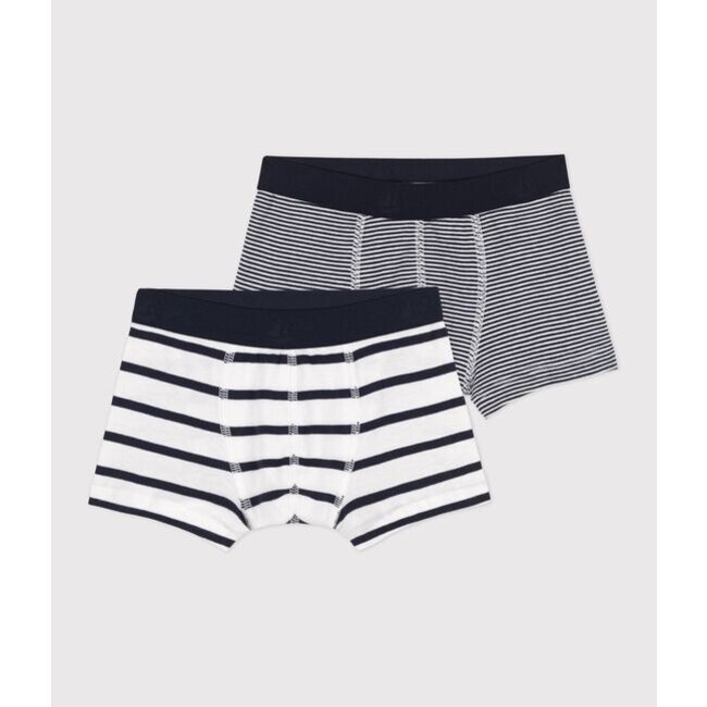 petit bateau Set van 2 gestreepte boxershorts voor jongens