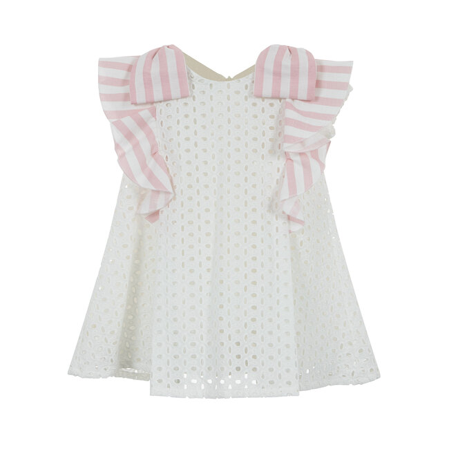 lapin house Dress wit met roze details