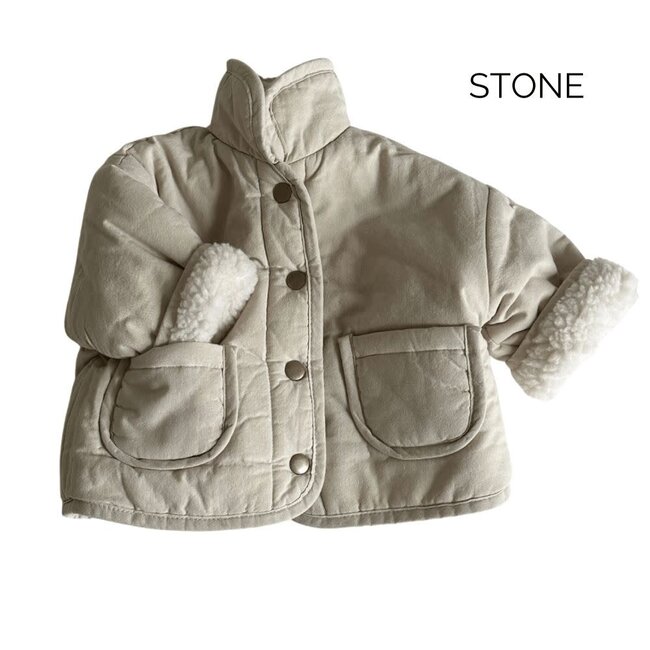 Little Prince London Reversible teddy jacket - stone