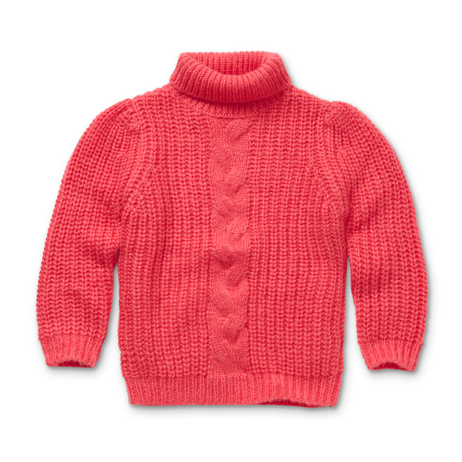 sproet & sprout Cable sweater raspberry pink