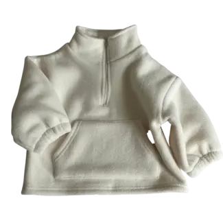 Little Prince London Fleece zip up sweater - ivory