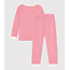 petit bateau Gestreepte fluwelen pyjama - rood/wit