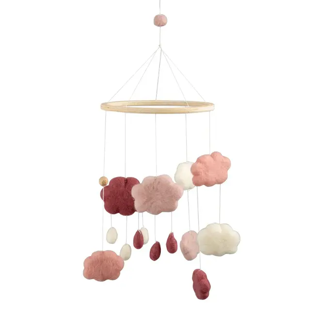 Sebra Baby mobiel - clouds - cotton candy pink
