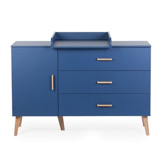 childhome Bold blue - commode - 3 laden - 1 deur + verzorgingsunit