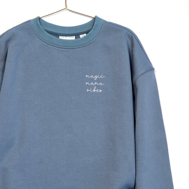 elleandrapha Sweater magic mama vibes - loose fit - petrol blue