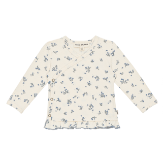 house of jamie Wrap tee - stone blue floral